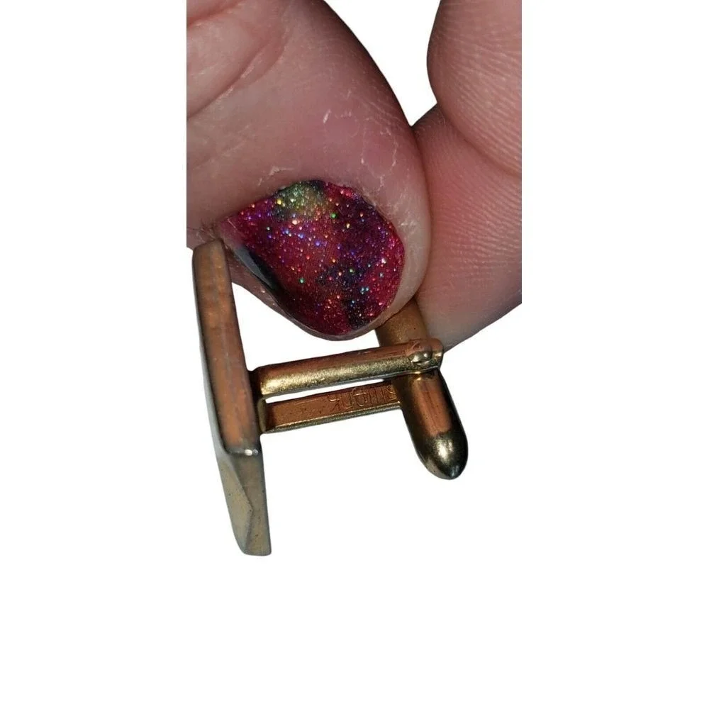 Vintage Swank Gold Tone Square Cufflinks Settles‎ Jewelry Indiana 1970s-1990s